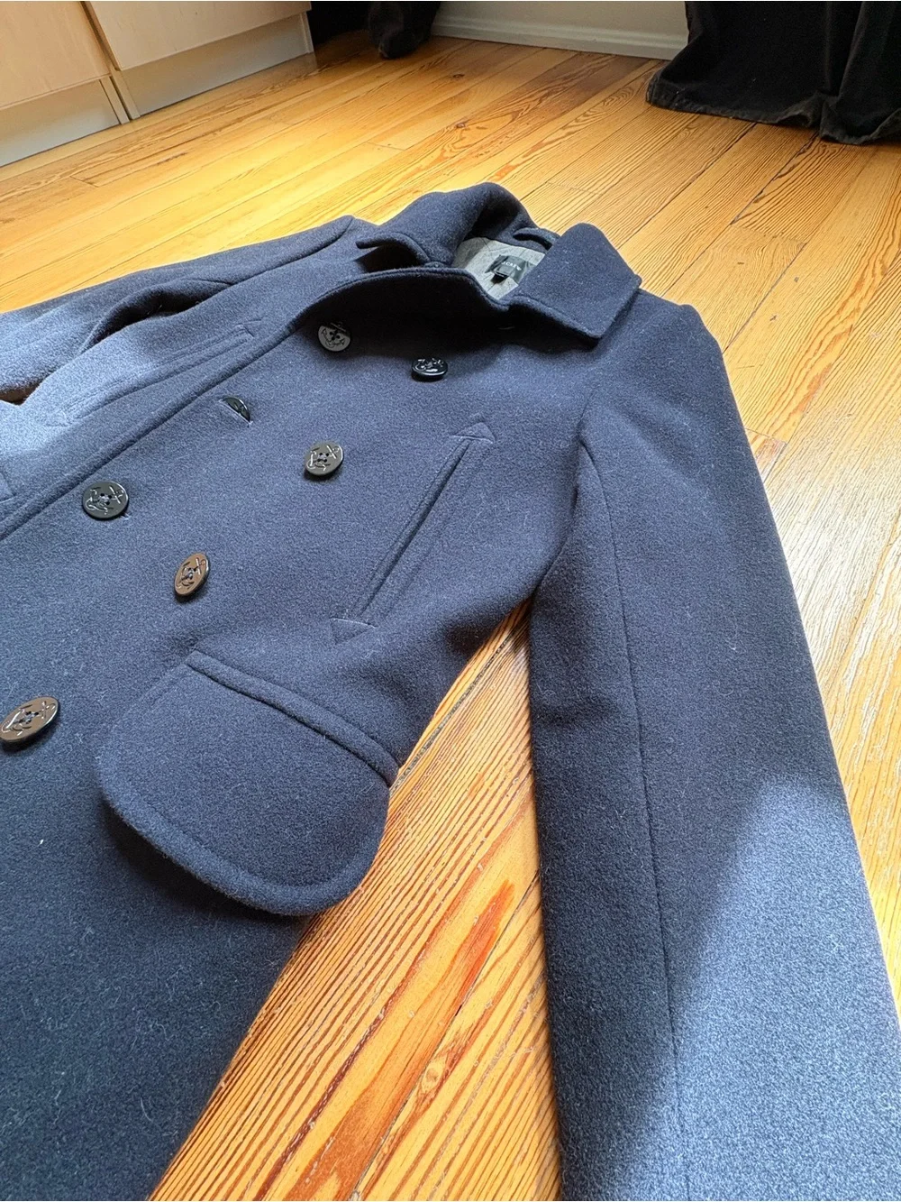 J. Crew Navy Double-Breasted Wool Pea Coat